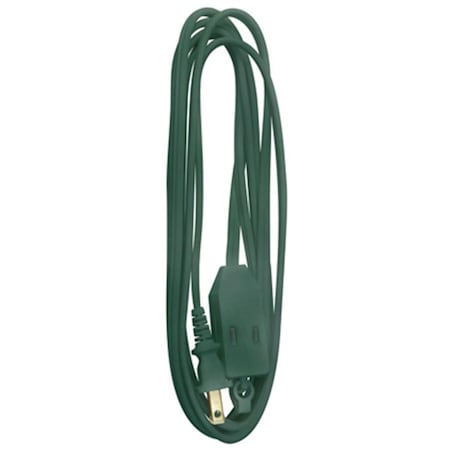 Master Electronics SPT-2 Extension Cord, 16 AWG, Indoor, 16/2, 1 Outlets, Green, Vinyl, 12 ft 765412